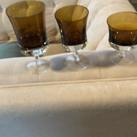 Glasses Denby vintage  Amber - sherbet wine 4”. 3 glasses . Priced set vintage - Picture 4 of 4